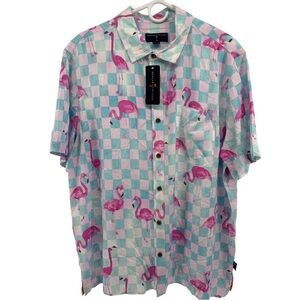 Men's Margaritaville Flamingo Checkered button up Shirt